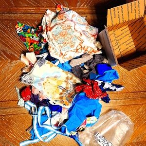 FREE WITH PURCHASE* Bundle of fabric scraps & pieces of various sizes & designs